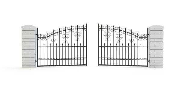 istock Iron and ornamental gate - isloated on white 1167570851