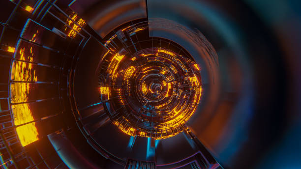 istock Cyber tunnel with glowing center 1167571970