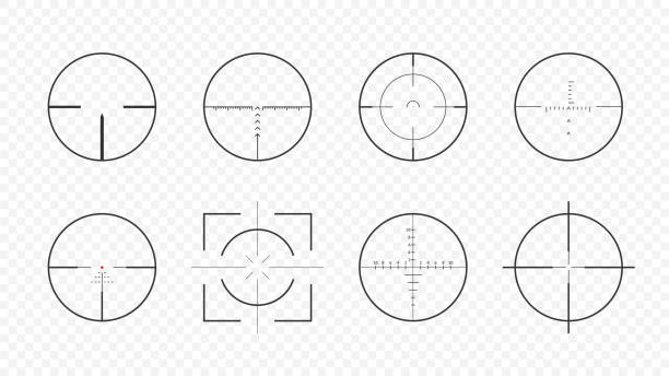 目的スコープのセット - crosshair gun rifle sight aiming点のイラスト素材／クリップアート素材／マンガ素材／アイコン素材