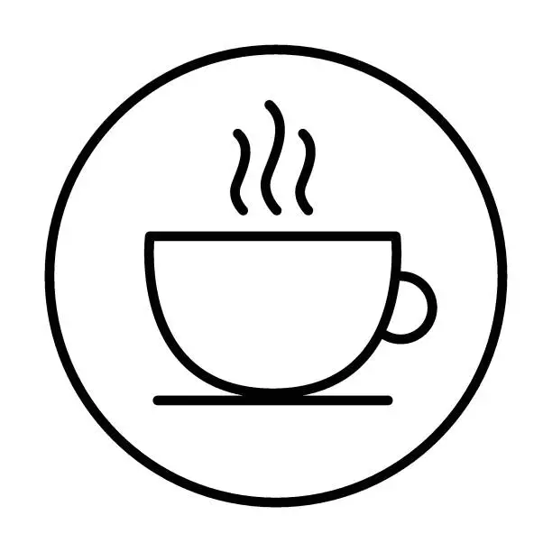 Vector illustration of Outlined coffee cup icon simple vector