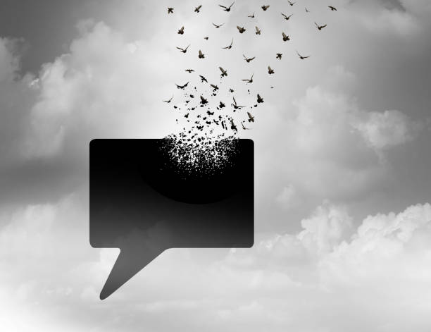 Freedom of speech and free press or journalism news communication concept in a 3D illustration style.