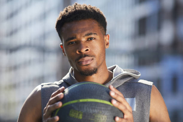 African Basketball Player Looking at Camera