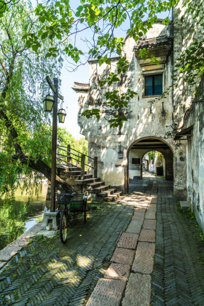 Ancient folk houses along river, Nanxun ancient town, China