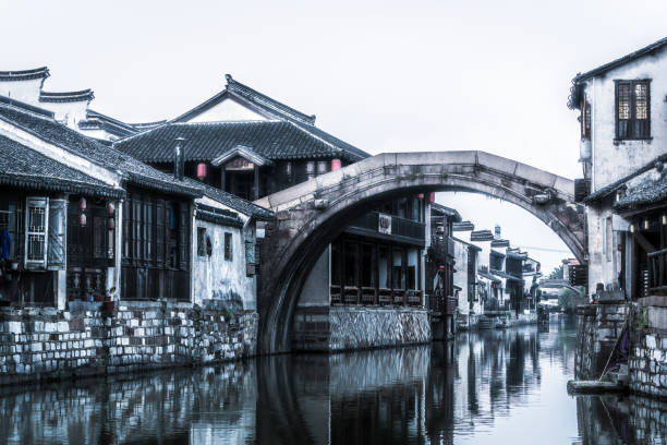 The scenery of the town is watery