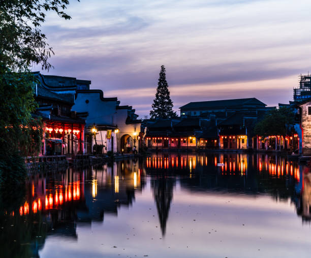 Ancient folk houses along river, Nanxun ancient town, China