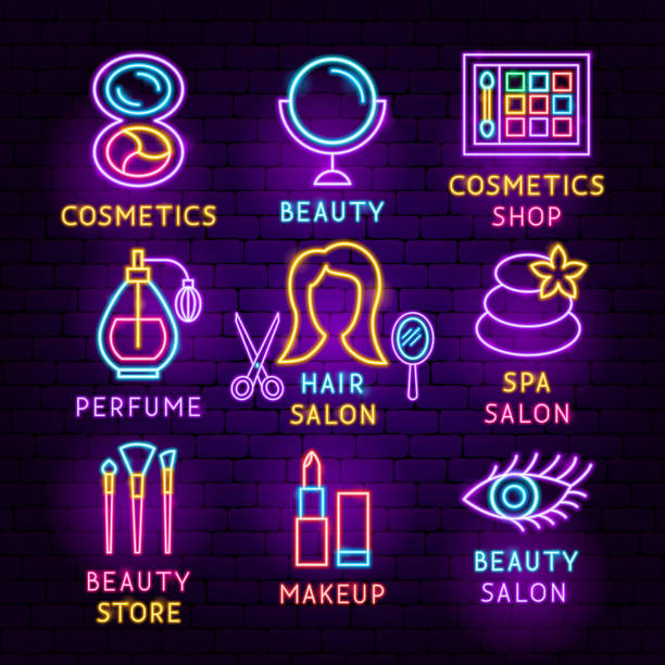 Makeup Vector Neon Neon Eye Makeup stock vectors - iStock