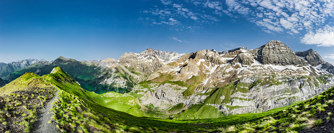 Mountain panorama at the Col de Tentes in the Pyrenees