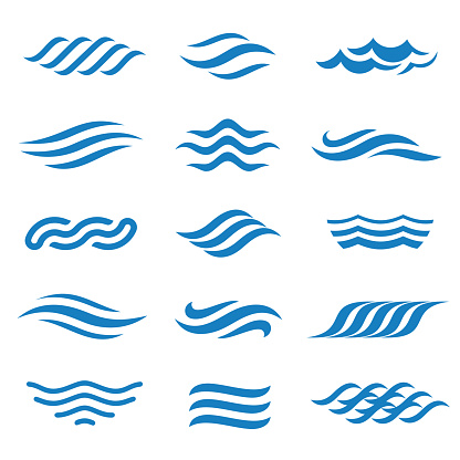 Abstract vector water icon set.