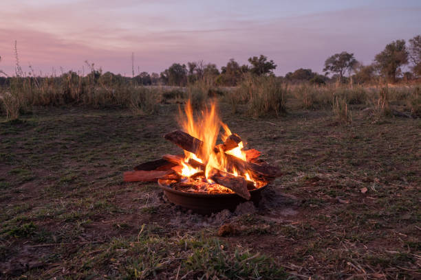 istock Blazing Camp Fire in Nature at the Okawango, Africa 1167598156