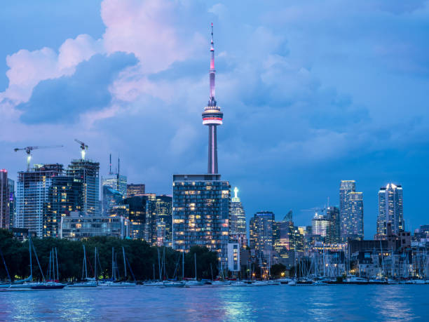 Toronto, Canada – August 22, 2023: Aerial view of Toronto's The Well under construction
