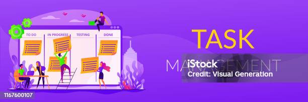 Task Icon Banner Task Management Web Banner Concept Stock Illustration - Download Image ...