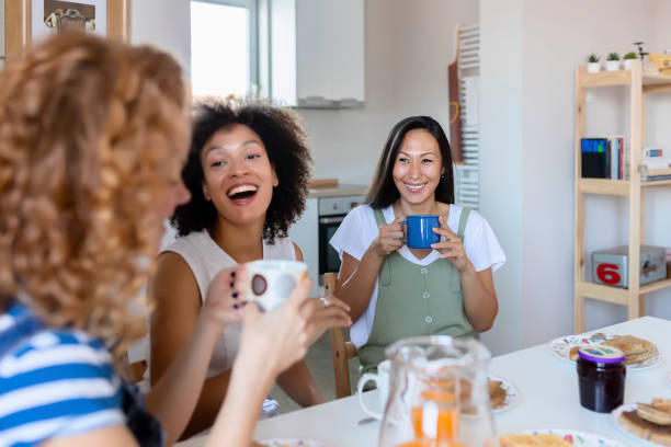 istock Mixed Races Female Friends Enjoying Breakfast 1167602890