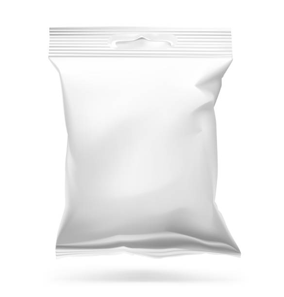 istock Mockup of food snack pillow bag on white background. 1167603125