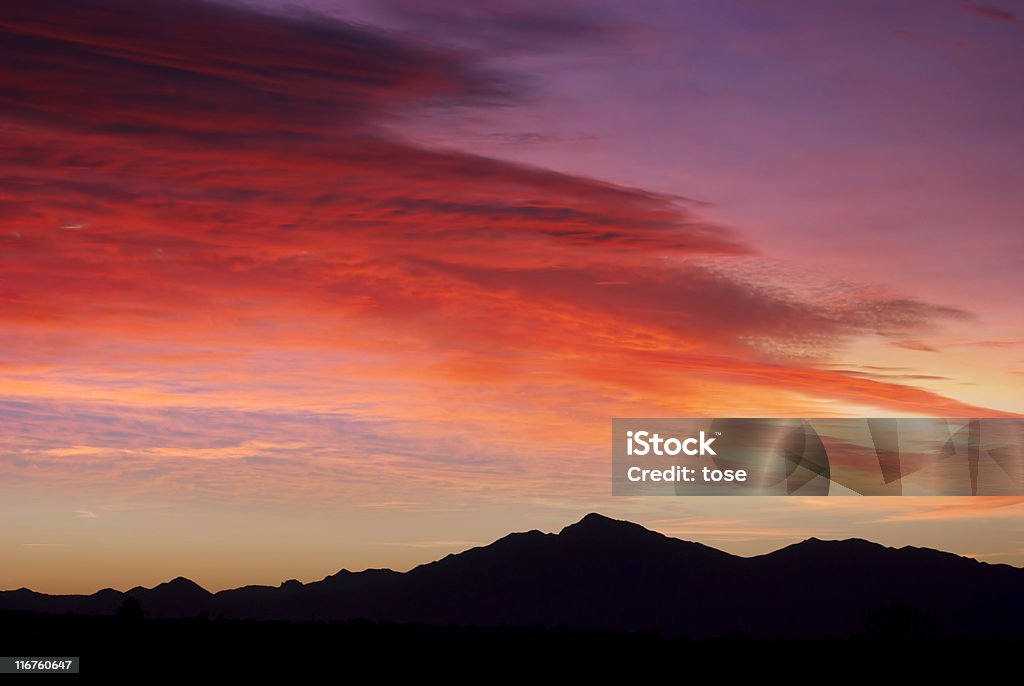 Orange und Rot Himmel bei Sonnenuntergang - Lizenzfrei Arizona Stock-Foto