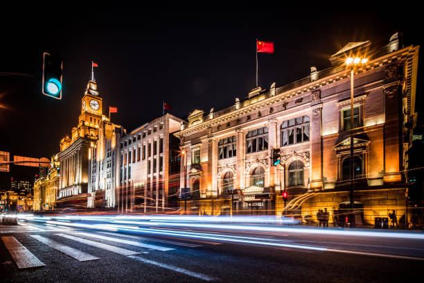 istock Night traffic at the bund in shanghai 1167606581