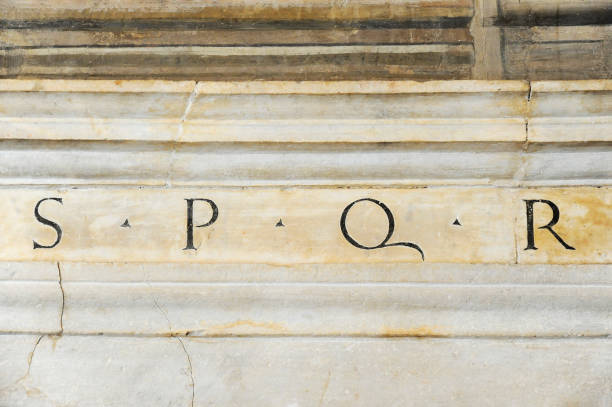 istock SPQR engraved on stone in Rome, Italy 1167615686