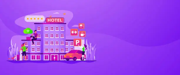 Vector illustration of All-inclusive hotel web banner concept