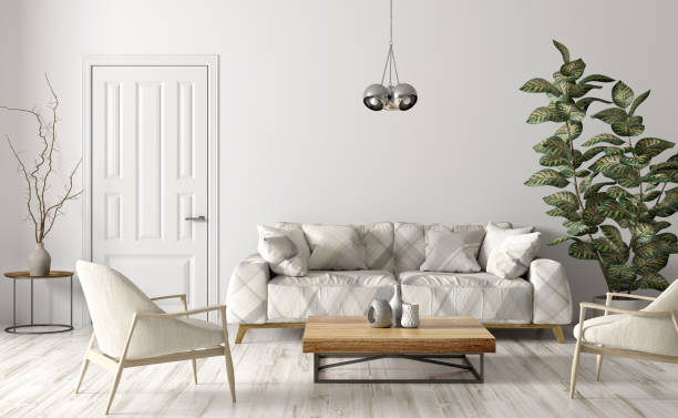 istock Interior of modern living room 3d rendering 1167621682