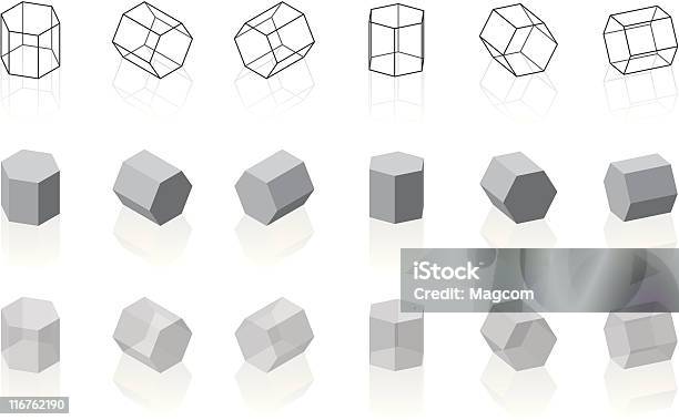 Hexágono Prismas - Arte vetorial de stock e mais imagens de Contorno - Contorno, Espectro, Formas Geométricas