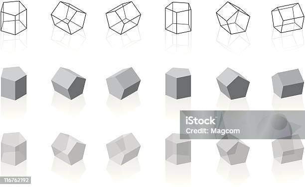 Pentagono Prismi - Immagini vettoriali stock e altre immagini di Assonometria - Assonometria, Contorno - Forma, Esercizio fisico