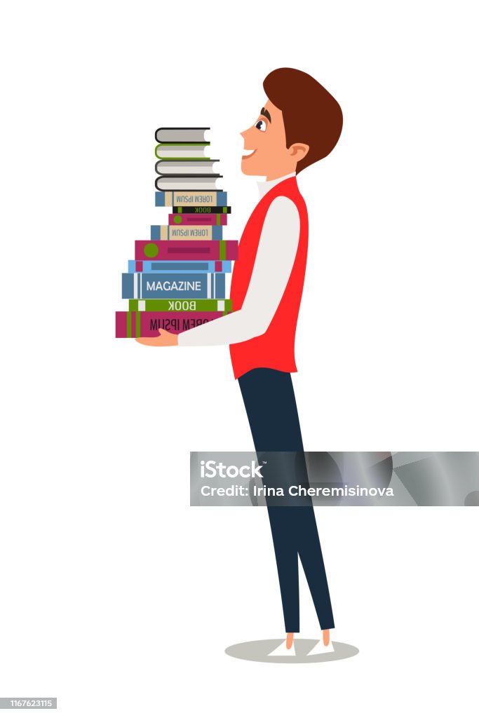 Exams Preparation Flat Vector Illustration Smart College University Student Carrying Textbooks Cartoon Character Education Smiling Teenager Holding Books Boy Studying In Library Knowledge Gain Stock Illustration - Download Image Now - iStock Exams Preparation Flat Vector Illustration Smart College University Student Carrying Textbooks Cartoon Character Education Smiling Teenager Holding Books Boy Studying In Library Knowledge Gain Stock Illustration - Download Image Now - iStock
