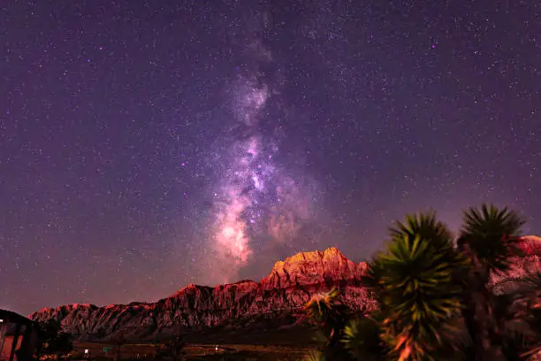 Red rock canyon milky way
