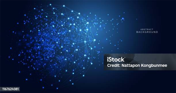 Modern Abstract Network Science Connection Technology Line Dot And ...