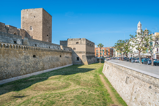 Castello Svevo (Swabian Castle) in Bari, Apulia, southern Italy. May-26-2017