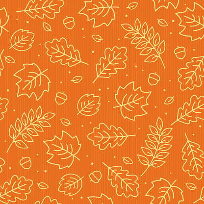 Seamless pattern of autumn leaves. Vector illustration.