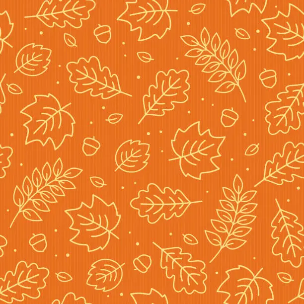 Vector illustration of Seamless pattern of autumn leaves. Vector illustration.
