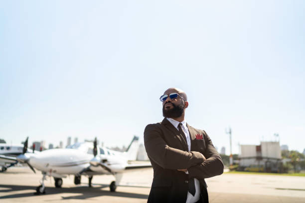 istock Confident man looking away in a hangar 1167626238