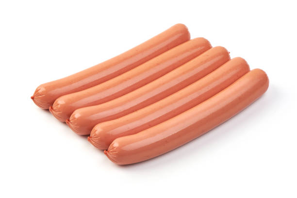 istock Boiled sausages isolated on white background 1167626928