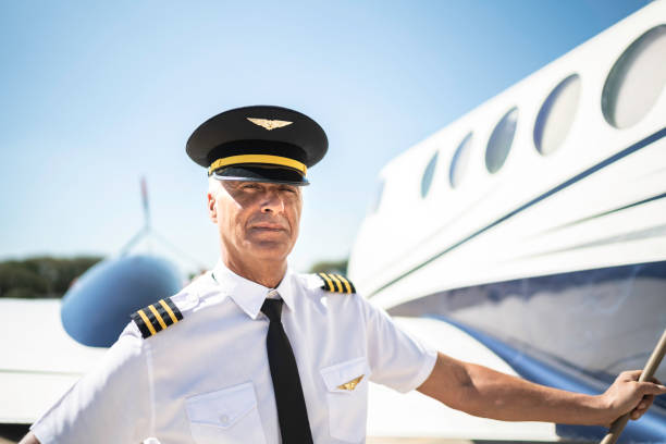 istock Portrait of a pilot boarding into an airplane 1167627045