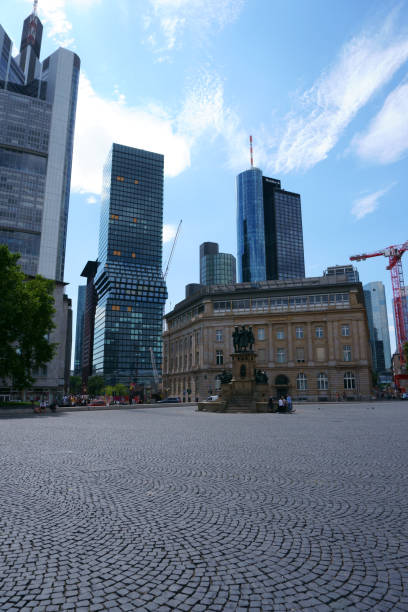 Rossmarkt and Johannes-Gutenberg-Memorial Frankfurt Frankfurt, Germany - July 06, 2019: The Rossmarkt with pedestrians and passers-by at the Johannes-Gutenberg-monument with fountain on July 06, 2019 in Frankfurt."n"n 11313 stock pictures, royalty-free photos & images