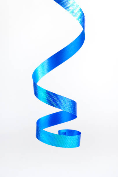 istock Blue wavy ribbon on white background. Vertical view 1167632642