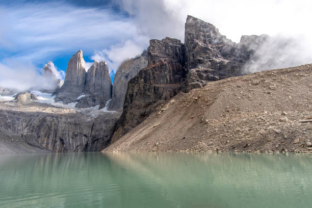 istock Cloudy sky and blue skies Torres del Paine 1167632670