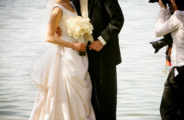Water Wedding Portraits stock photo