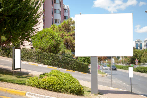 istock advertising board on asphalt road 1167637987