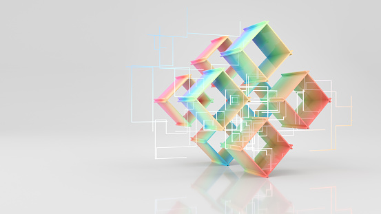 Formation of colorful 3D cubes