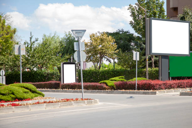 istock advertising board on asphalt road 1167639133
