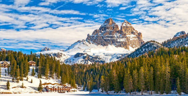 istock Winter landscape in Dolomites mountain range 1167639450