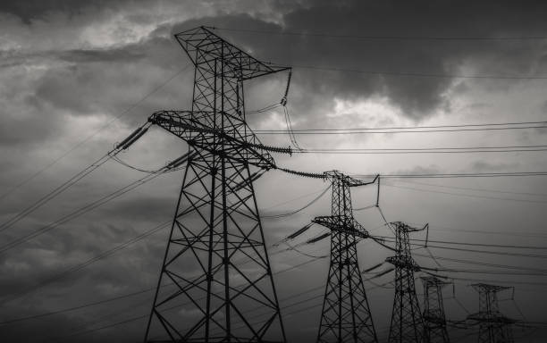 istock high-voltage  power lines at storm clouds. electricity distribution station. high voltage electric transmission tower. 1167640913