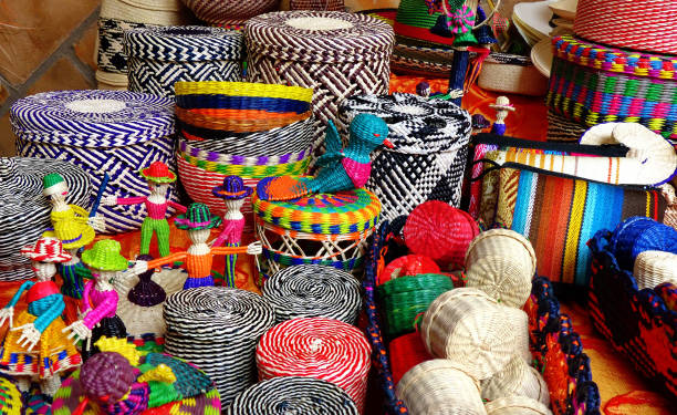 istock Various wicker souvenirs made from toquilla straw, Ecuador 1167642741