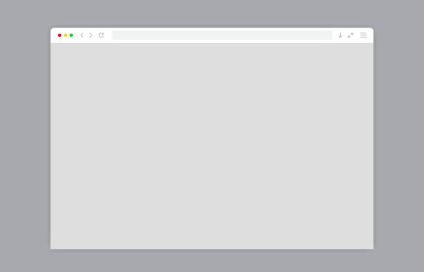 illustrazioni stock, clip art, cartoni animati e icone di tendenza di modello di bianco della finestra del browser web. - browser window