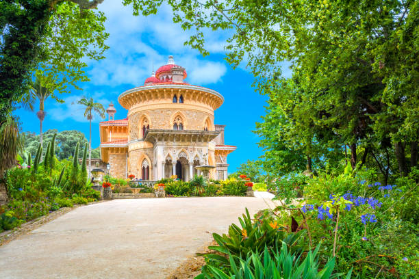 het monserrate-paleis in sintra, portugal. - sintra stockfoto's en -beelden
