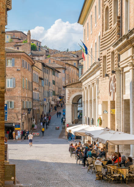 Scenic view in Urbino, city and World Heritage Site in the Marche region of Italy. Scenic view in Urbino, city and World Heritage Site in the Marche region of Italy. marche italy stock pictures, royalty-free photos & images
