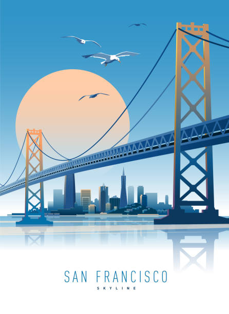 illustrations, cliparts, dessins animés et icônes de horizon de san francisco - san francisco oakland bay bridge