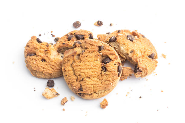 istock homemade chocolate chips cookies on white background in top view 1167657734