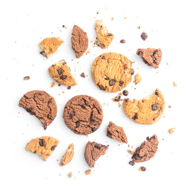 istock homemade chocolate chips cookies on white background in top view 1167657763