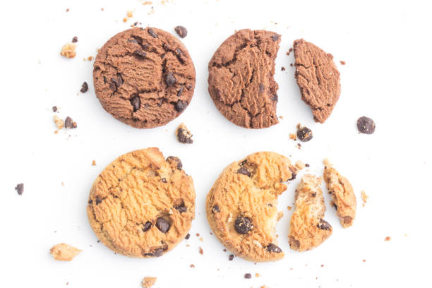 istock homemade chocolate chips cookies on white background in top view 1167657765